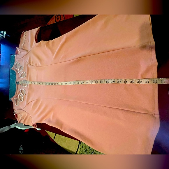 SHEIN Curve Women Pullover Dress Dusty Rose & Ivory Pearl detail Around Neck 0XL - Picture 15 of 16